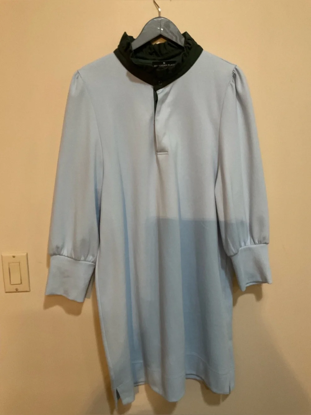 Pomander Place Charlotte Terry Ruffle-Collar Shirt Dress Tuckernook